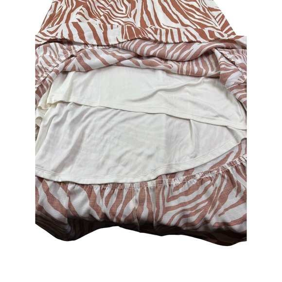 Nine West Dress Womens Large Brown White Zebra Print Halter Sleeveless Lined - Picture 7 of 10